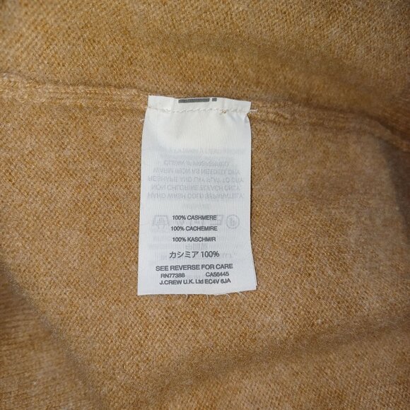 J Crew 100% Cashmere V Neck Boyfriend Sweater Women XXS Camel Tan Preppy Capsule - Picture 3 of 7